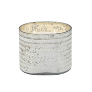 Sagebrook Home 40Oz Candle On Silver Striped Glass By Liv & Skye