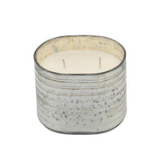 Sagebrook Home 40Oz Candle On Silver Striped Glass By Liv & Skye