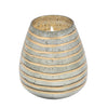 Sagebrook Home 64Oz Candle On Gray Striped Glass By Liv & Skye