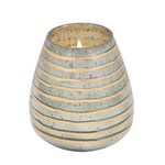 Sagebrook Home 64Oz Candle On Gray Striped Glass By Liv & Skye