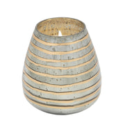 Sagebrook Home 64Oz Candle On Gray Striped Glass By Liv & Skye