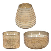 Sagebrook Home 64Oz Candle On Champ. Striped Glass By Liv & Skye