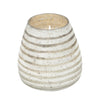 Sagebrook Home 64Oz Candle On Silver Striped Glass By Liv & Skye