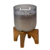 Sagebrook Home 52Oz Candle On Smoke Foil Glass W/Stand Liv & Skye