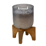 Sagebrook Home 52Oz Candle On Smoke Foil Glass W/Stand Liv & Skye