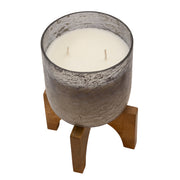 Sagebrook Home 52Oz Candle On Smoke Foil Glass W/Stand Liv & Skye