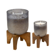 Sagebrook Home 52Oz Candle On Smoke Foil Glass W/Stand Liv & Skye