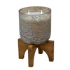 Sagebrook Home 52Oz Candle On Bronze Foil Glass W/Stand Liv &Skye