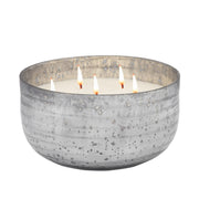 Sagebrook Home 78Oz Candle On Gray Striped Bowl By Liv & Skye
