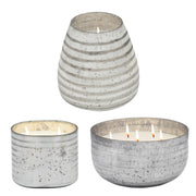 Sagebrook Home 78Oz Candle On Gray Striped Bowl By Liv & Skye