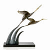 SPI Home Airborne Cranes Bronze Sculpture With Marble Base