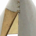 Benzara BM209756 Decorative Teepee Shape Metal Miniature with Rope, White and Brown