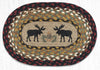 Earth Rugs OMSP-19 Black Moose Printed Oval Swatch 7.5``x11``