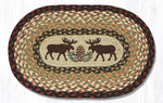 Earth Rugs MSP-19 Moose/Pinecone Printed Oval Swatch 10``x15``