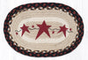 Earth Rugs MSP-19 Primitive Stars Burgundy Printed Oval Swatch 10``x15``