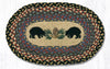 Earth Rugs MSP-43 Black Bears Printed Oval Swatch 10``x15``