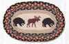 Earth Rugs MSP-43 Bear/Moose Printed Oval Swatch 10``x15``