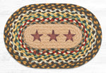 Earth Rugs MSP-51 Gold Stars Printed Oval Swatch 10``x15``
