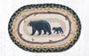 Earth Rugs MSP-116 Mama & Baby Bear Printed Oval Swatch 10``x15``