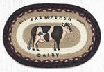 Earth Rugs MSP-344 Farmhouse Cow Printed Oval Swatch 10``x15``
