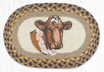 Earth Rugs MSP-413 Cow Flower Printed Oval Swatch 10``x15``