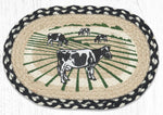 Earth Rugs MSP-430 Cows Printed Oval Swatch 10``x15``
