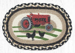 Earth Rugs MSP-430 Red Tractor Printed Oval Swatch 10``x15``
