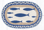 Earth Rugs MSP-443 Fish Printed Oval Swatch 10``x15``
