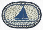 Earth Rugs MSP-443 Sailboat Printed Oval Swatch 10``x15``