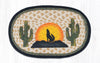 Earth Rugs MSP-469 Coyote Silhouette Printed Oval Swatch 10``x15``