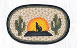Earth Rugs MSP-469 Coyote Silhouette Printed Oval Swatch 10``x15``