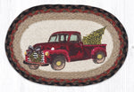 Earth Rugs MSP-530 Christmas Truck Printed Oval Swatch 10``x15``