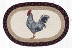 Earth Rugs MSP-602 Black & White Rooster Printed Oval Swatch 10``x15``