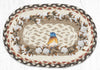 Earth Rugs MSP-616 Cotton Wreath Printed Oval Swatch 10``x15``