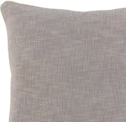 Benzara Square Fabric Throw Pillow with Textured Details, Gray