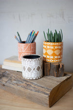Kalalou CDL3083 Vases With Geometric Patterns Set of 3