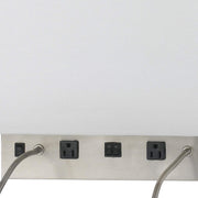Benzara Metal Wall Lamp with  2 Gooseneck Reading Lights, White and Silver