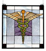 Meyda Lighting 81519 18"W X 18"H Medical Stained Glass Window Panel