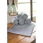Kalalou NRV1317 Cotton Napkins, Black & White Diamonds Set of 6
