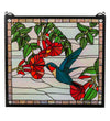 Meyda Lighting 81540 21"W X 19"H Hummingbird Stained Glass Window Panel