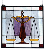 Meyda Lighting 81551 18"W X 18"H Judicial Stained Glass Window Panel