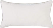 Benzara Rectangular Hand Embroidered Fabric Throw Pillow, White