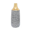 Sagebrook Home 16808-01 Ceramic, 16" Polka Dots Vase, Gold/White