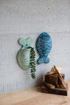Kalalou H3623 Set of Two Clay Fish Wall Planters