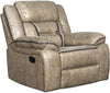 Benzara Contemporary Leatherette Glider Recliner with Split Backrest, Gray