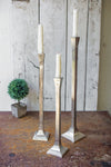 Kalalou NPV1141 Set of 3 Antique Silver Aluminum Candle Holders