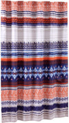 Benzara Albany Polyester Bath Curtain with Tribal Prints and Button Holes, Multicolor