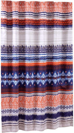 Benzara Albany Polyester Bath Curtain with Tribal Prints and Button Holes, Multicolor