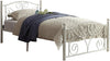 Benzara Metal Twin Size  Platform Bed with Scrollwork Details, White
