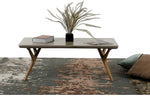 Benzara Modern Style Wooden Coffee Table with Concrete Top, Brown and Gray